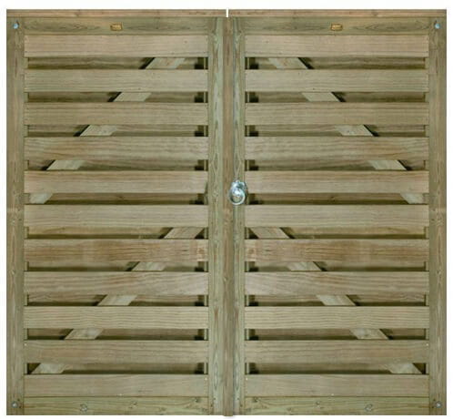 Horizontal pair of Hit and Miss garden gates
