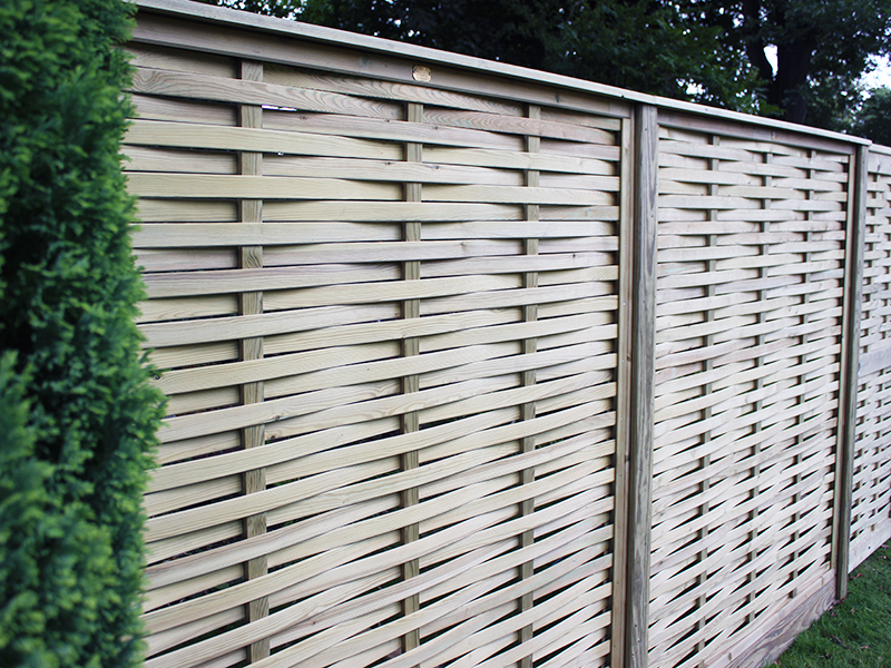Woven wood fence panels