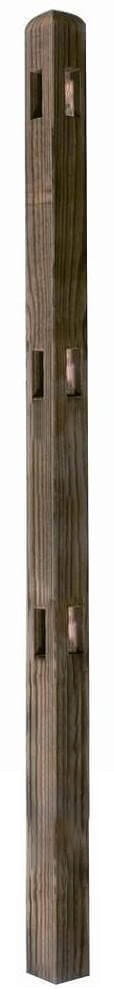 2400 Long Rounded Top Timber Palisade Corner Post