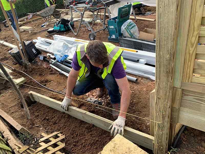Treated Wooden gravel board Install Treated Wooden gravel board Install