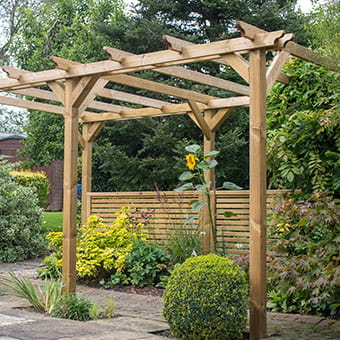 pergola with venetian fence panel